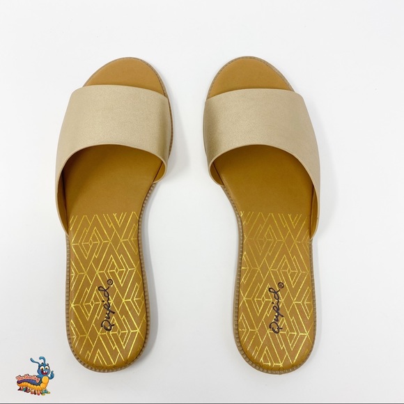 🆕✨NEW Womens Gold Slides Qupid Desmond Sandals - Picture 4 of 7